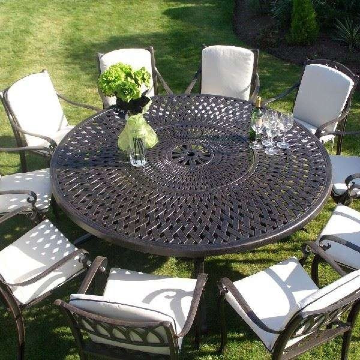 Patio set with online lazy susan